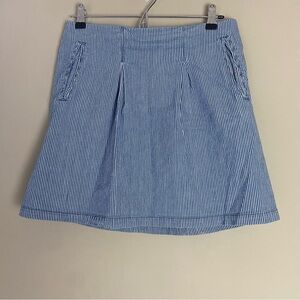 H&M | Skirt White Navy Blue Striped A Lined Skirt Y2k